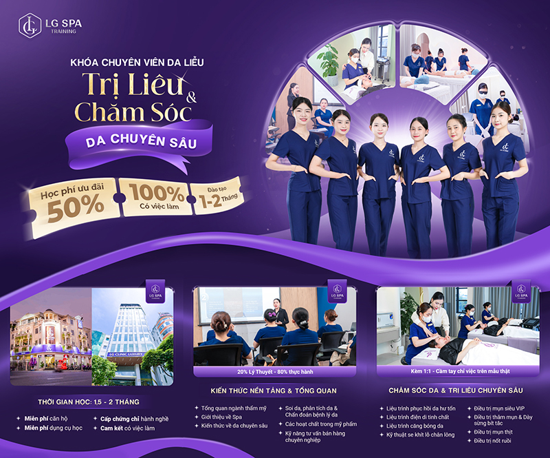 khóa học điều trị da liễu tại LG Spa Training Center