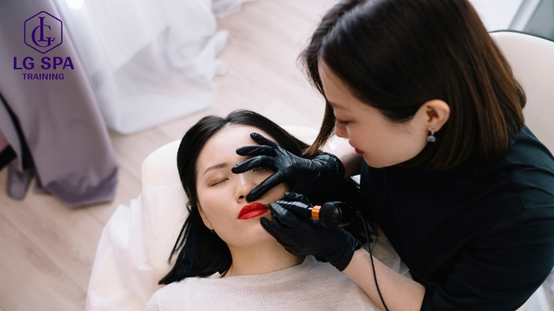 phụ nữ 35 tổi học nghề phun xăm